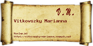 Vitkovszky Marianna névjegykártya